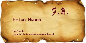 Frics Manna névjegykártya